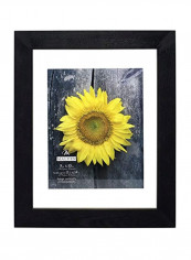 Rustic Distressed Float Matted Picture Frame Black 8x10inch