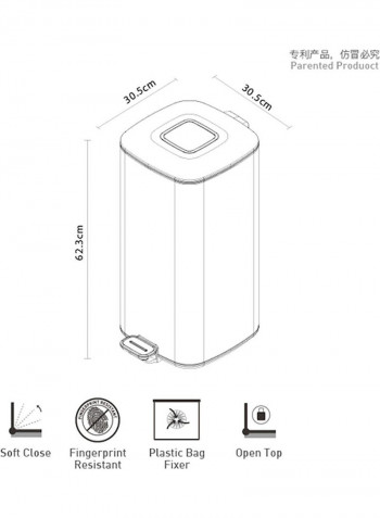 Step Trash Bin Gold 32L