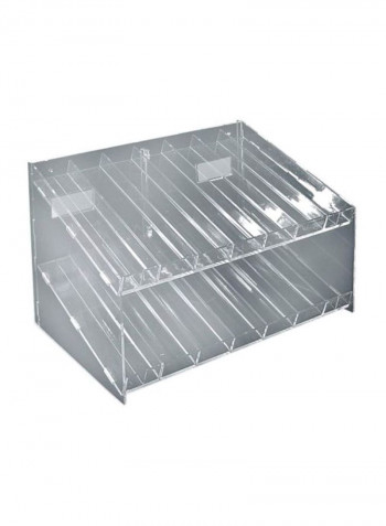2-Tier Cosmetic Tray With Hook شفاف