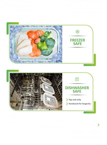 5-Piece Glass Meal Prep Food Container Set Clear 6.5x4.8x2inch
