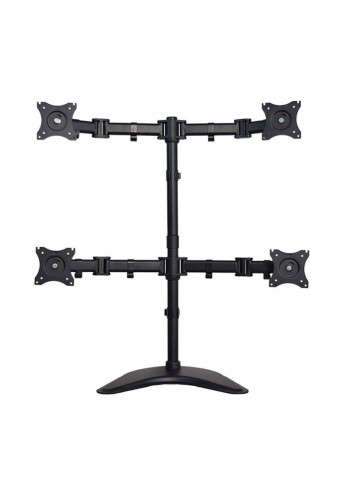 Quad Monitor Adjustable TV Stand Black