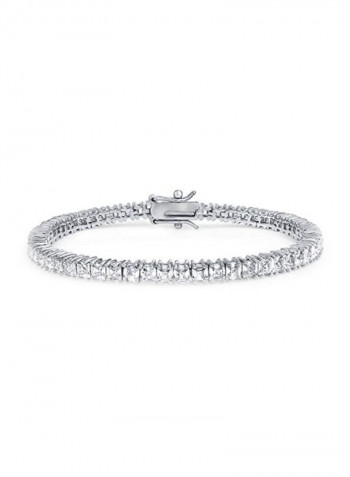 Silver Plated Brass Cubic Zirconia Studded Bracelet