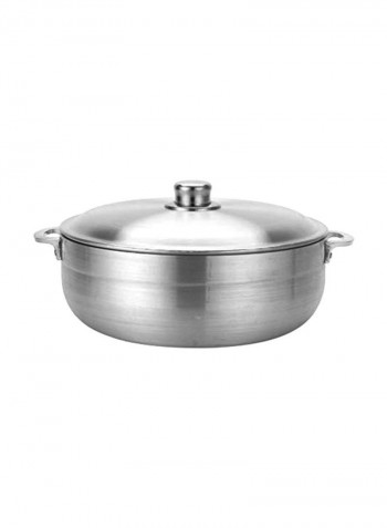 Aluminium Calderos Pot With Lid Silver