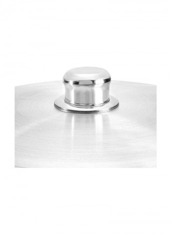 Aluminium Calderos Pot With Lid Silver