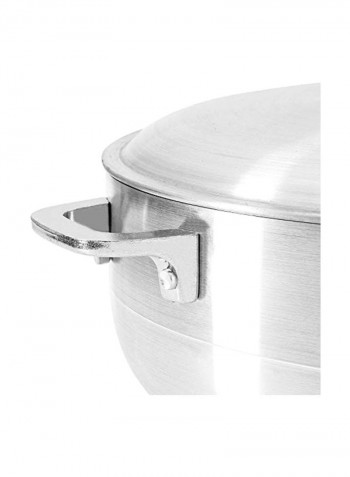 Aluminium Calderos Pot With Lid Silver