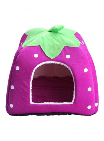 Foldable Strawberry Pet House Purple/Green/White 43centimeter