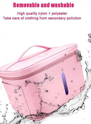Portable LED Ultraviolet Cleaning Bag Pink 26.5centimeter