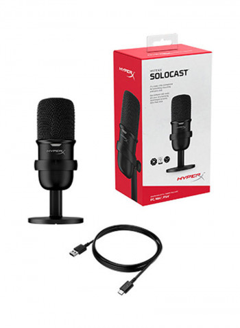 USB Solocast Condenser Microphone With Clip Stand 1 Black