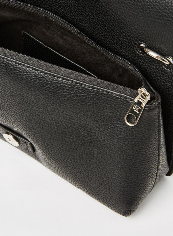 Flap Crossbody Bag Black