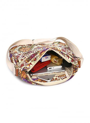 Floral Design Messenger Bag Multicolour