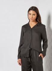 Jane Scalloped Trim Pyjama Shirt أسود تقييمات Jane Scalloped Trim Pyjama Shirt أسود