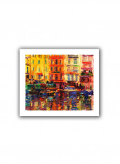 Harbour At Cassis Gallery Wrapped Canvas Wall Art Multicolour 14 x 18inch