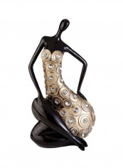 Polyresin Decorative Collectible Figurine Gold/Black/Clear 12x12x6.5inch