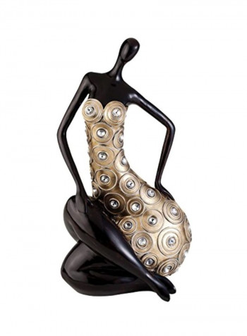 Polyresin Decorative Collectible Figurine Gold/Black/Clear 12x12x6.5inch