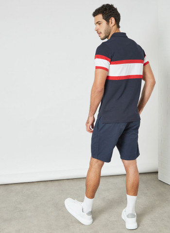 1985 Signature Logo Polo Desert Sky/Primary Red/White