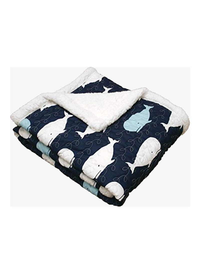 Printed Throw Blanket Navy 60x50inch