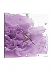Delicate Flower Printed Wall Clock Purple/White 10 x 10inch
