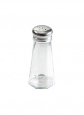 Paneled Shaker With Mushroom Top Clear/Silver 2x2x4.4inch