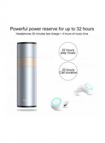 J1 Bluetooth In-Ear Headset With Mic White