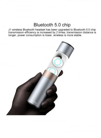 J1 Bluetooth In-Ear Headset With Mic White