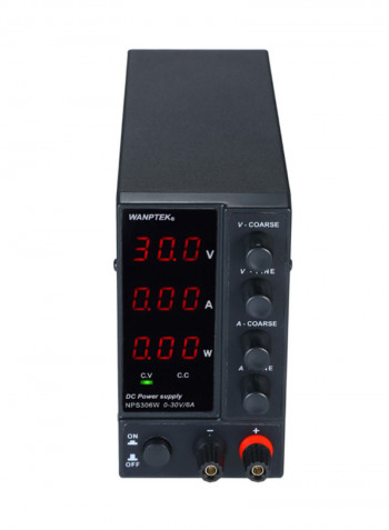 3-Digit LED Display High Precision Adjustable Mini Power Supply Black
