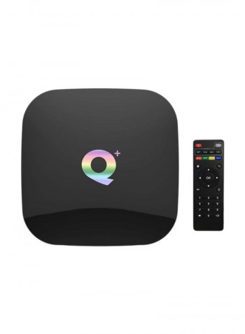 Q Plus Smart Android TV Box With Remote Control Q Plus Black