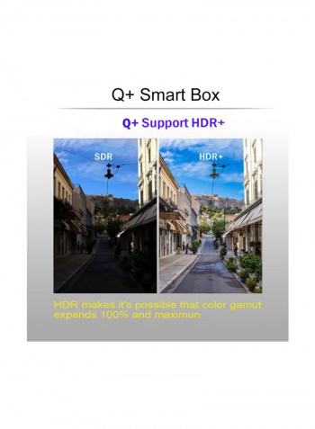 Q Plus Smart Android TV Box With Remote Control Q Plus Black