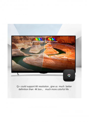 Q Plus Smart Android TV Box With Remote Control Q Plus Black