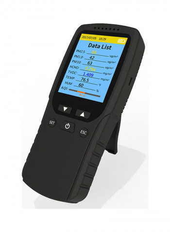 8-In-1 Digital Display Air Quality Analyser Tester Black 17.4cm