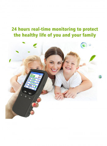 8-In-1 Digital Display Air Quality Analyser Tester Black 17.4cm