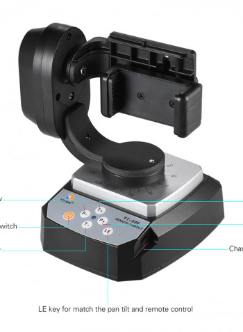 Remote Control Pan Tilt Automatic Motorized Rotating Video Tripod Multicolour