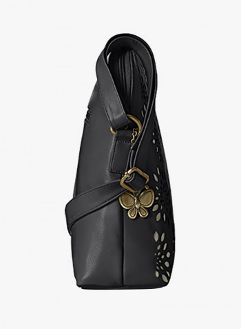 Polyester Blend Shoulder Bag BNS 0541LBK Black
