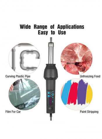 15-Piece Portable Digital Display Hot Air Gun Tool Black/Silver 290 x 60millimeter