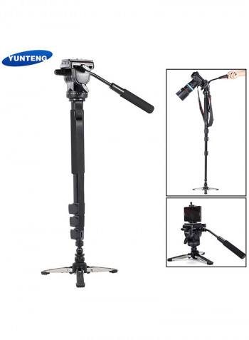 Extendable Monopod With Detachable Base Black