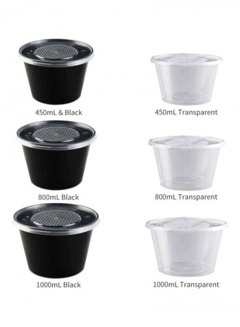50-Piece Reusable Food Container Set Clear 1000ml