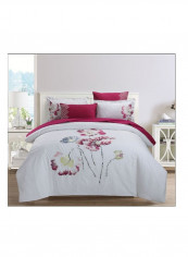 6-Piece Embroidery Duvet Cover Set Cotton Multicolour 220*240centimeter