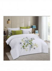 6-Piece Embroidery Duvet Cover Set Cotton Multicolour 220*240centimeter