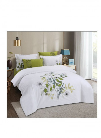 6-Piece Embroidery Duvet Cover Set Cotton Multicolour 220*240centimeter