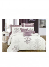 6-Piece Embroidery Duvet Cover Set Cotton Multicolour 220 x 240cm