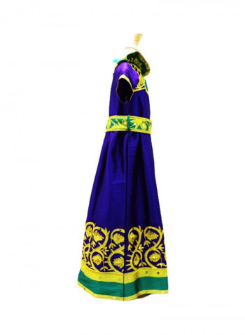 Al Darzy Embroidered Long Jalabiya Multicolour