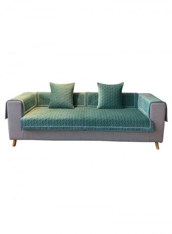 Anti-Slip Solid Pattern Sofa Slipcover Lake Blue 90 x 180centimeter