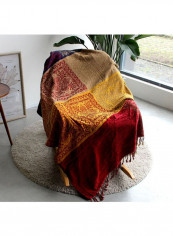 European Style Tassel Fringed Sofa Slipcover Multicolour 150 x 190centimeter