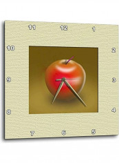 Delicious Apple Printed Wall Clock Multicolour 13x13x0.1inch
