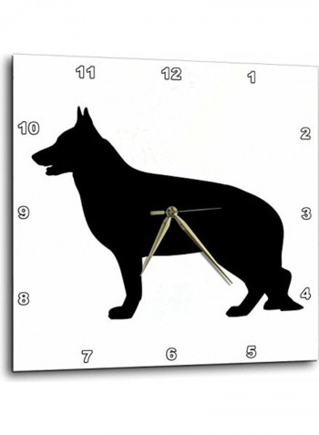 German Shepherd Printed Wall Clock Multicolour 13x13inch