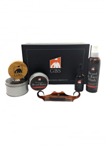 Beard Grooming Sandalwood Set Brown/Black 2X4X2.8cm