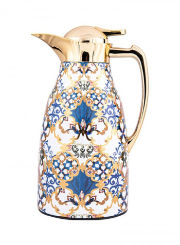 Stainless Steel Vacuum Flask Gold/Blue/White 1L