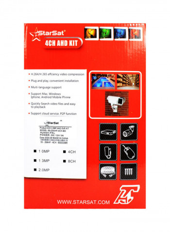 4-Piece Metal AHD Camera For Home Security White/Black