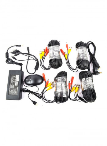 4-Piece Metal AHD Camera For Home Security White/Black