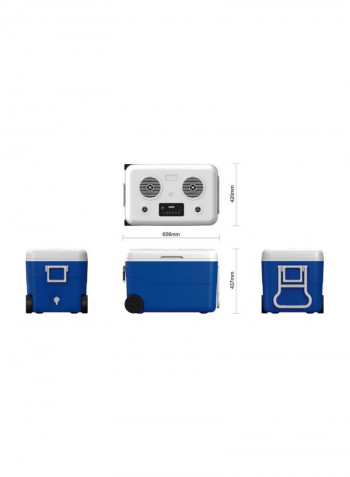 Multifunctional Cooler With Speaker System Blue/White 656x437x420millimetre