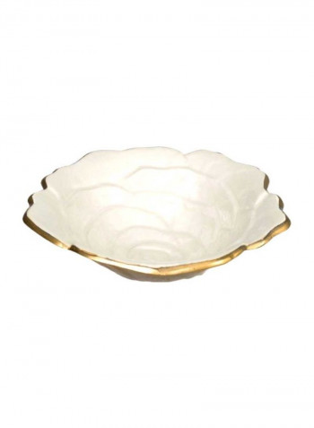 Rose Bowl White/Gold 8inch